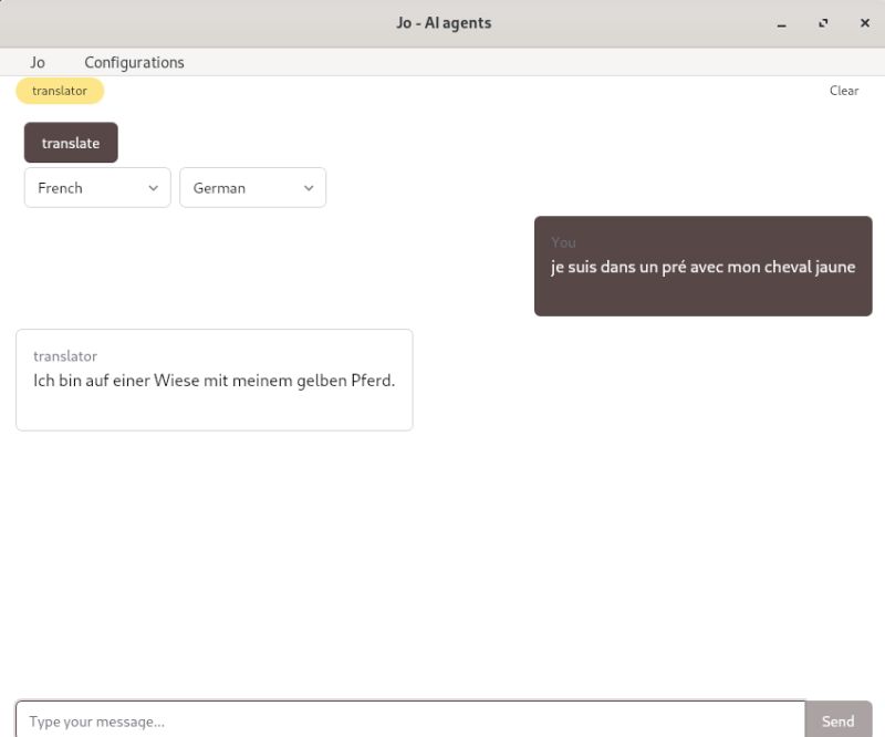 translator agent in the GUI